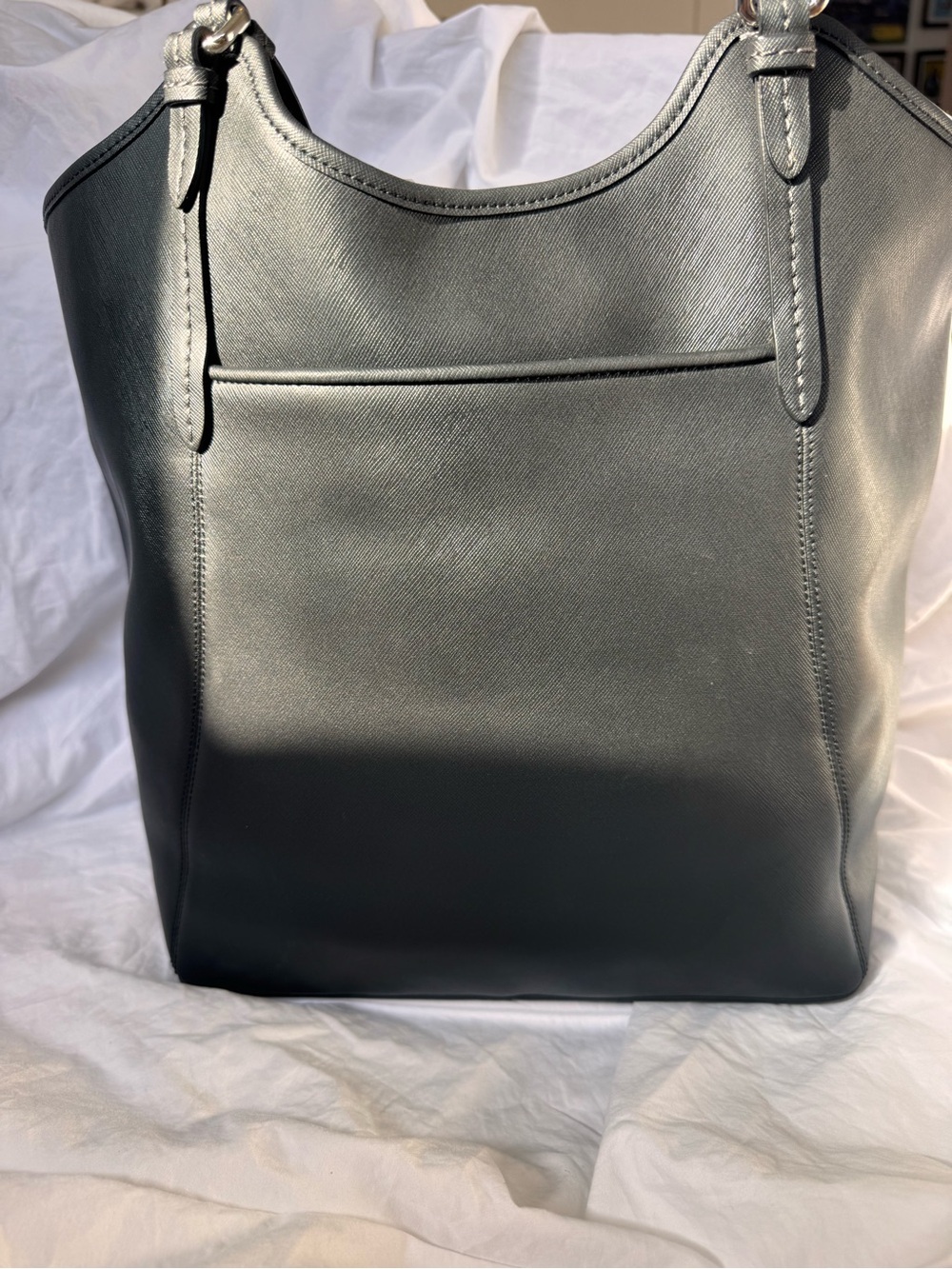 Coach Peyton Saffiano Leather Tote Bag in Black - Picture 11 of 11